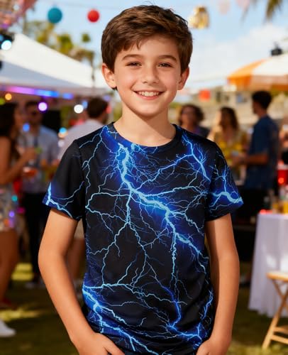 Image of uideazone Tshirts for Boys Kids Short Sleeve T-Shirt 3D Graphic Tee Shirts Tops Clothes 4-16 Years