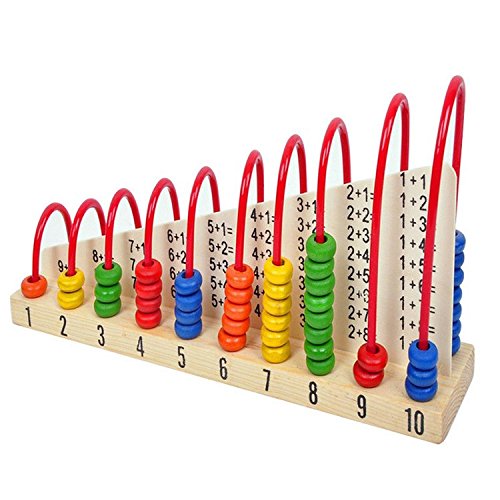 Seven Moon Wooden Calculation Abacus Shelf for Counting, Addition and Subtraction, Math’s Learning Early Educational kit Toy for Kids- Multi Color