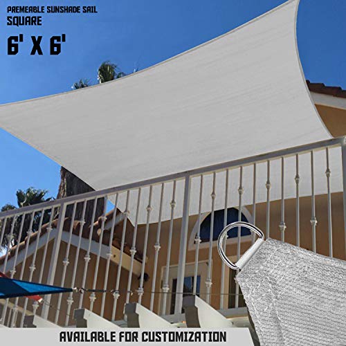 Tang Sunshades Depot 6X6 Feet Sun Shade Sail Permeable Canopy Cover Customize Commercial Standard 180 Gsm Hdpe Gray #TOP1
