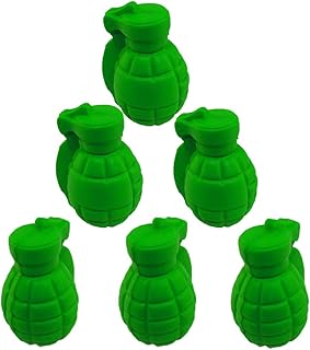 NOVELTY GIANT Stress Relief Squeezable Foam Green Grenade Package of Six