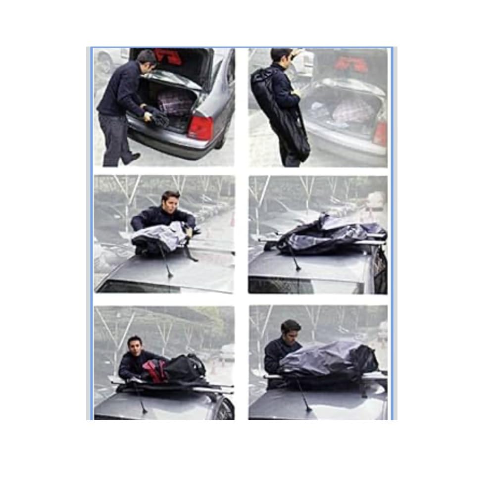 Cofre de techo para barras portaequipajes de 270 litros para coches compatible con UAZ Box coche impermeable baúl resistente fondo de metal Luna 100 x 80 x 26-40 cm
