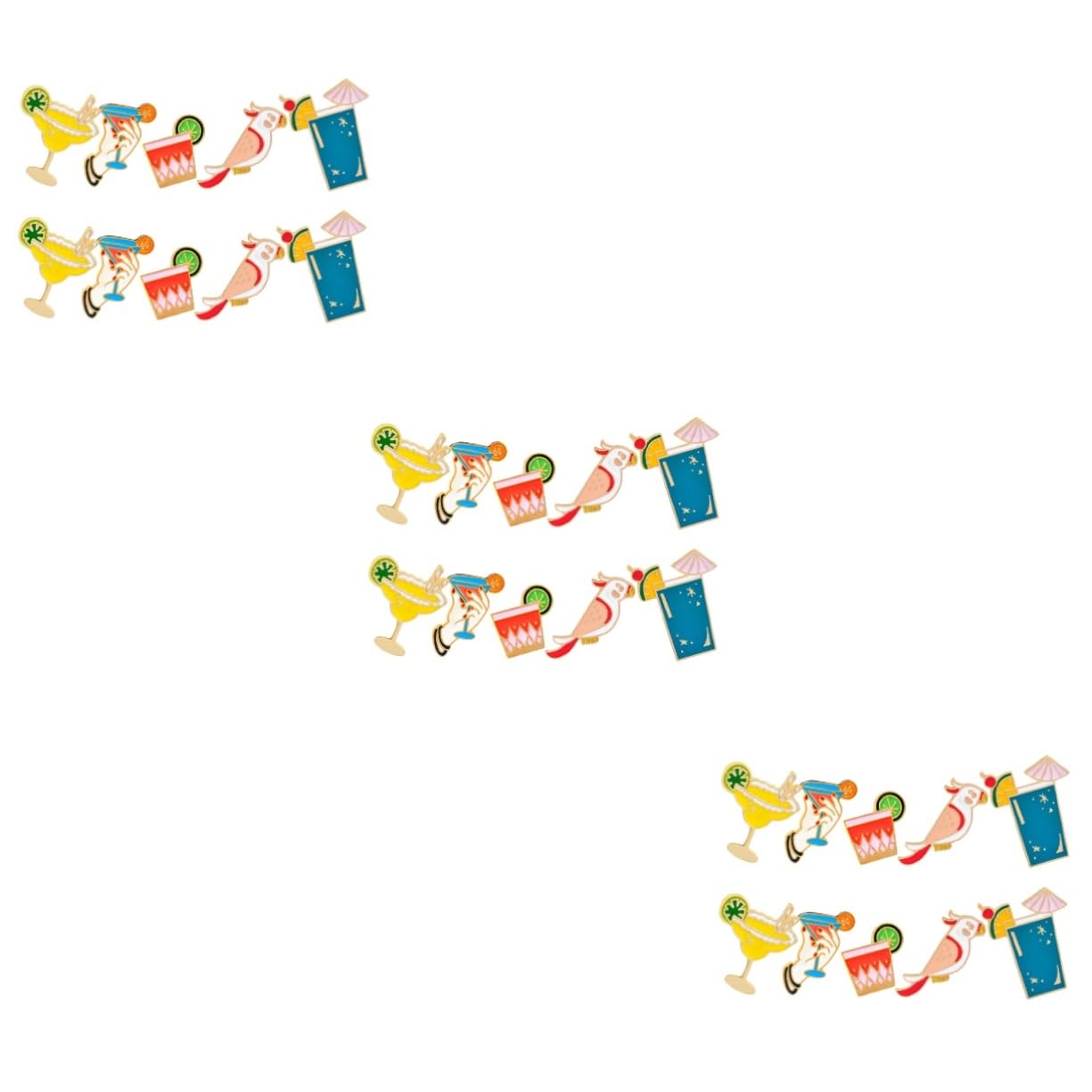 PACKOVE 30stücke Teiliges Juice Tropfen Broschen Lustige Cartoon Legierung Broschen Für Strandparty Cocktail Dekoration Parrot Design Passend Zu Hochzeitskleidern Taschen Und Mehr