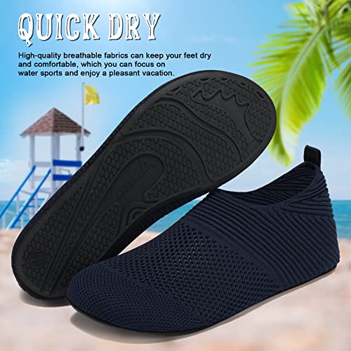 Image of ANLUKE Water Shoes for Women Men Quick-Dry Swim Shoes for Pool & Beach | Breathable knit upper with a flexible barefoot feel; ideal for pool, beach, swim, yoga or slippers.