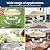 Amopatio Patio Dining Set for 4, Outdoor Table and Chairs with Umbrella, 4 Folding Dining Chairs & Glass Table for Lawn, Deck, Garden, Backyard, Deck, Patio Furniture Set, Grey