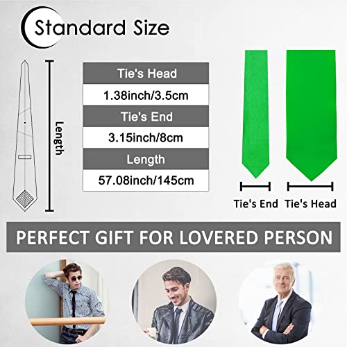 Image of Luckyvestir Mens Tie Solid Satin Neck Ties 3.15'' Formal Necktie for Wedding Business Christmas Father's Valentine's Day Gift