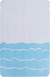 QQ Studio Pack of 100 Matte White Heat and Seal Aluminum Flat Food Safe Storage Open Packet Bags with Tear Notch (White-Blue, 1.97 inch x 3.15 inch)