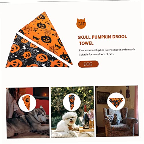 Ipetboom 2 Unidades Babadores Bandanas De Cachorro Pequeno Bandana De Cão De Estimação De Halloween