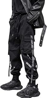 [Gergeous] メンズ ロングパンツ ゆったり 黒 サルエルパンツ カジュアル テーパードパンツ ダンス 原宿系 ジョガーパンツ ストリート系 カーゴパンツ