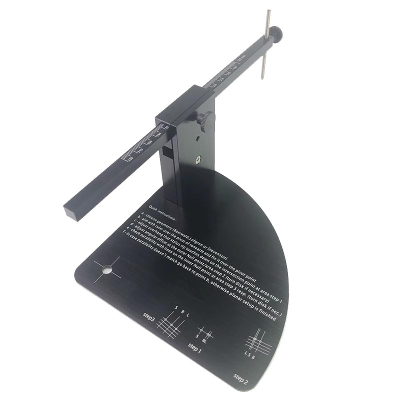 Medidor De Alineación De Cápsulas para Tocadiscos, Regla De Calibración De Agujas, con Graduaciones, para Medir La Distancia De Seguimiento E Instalar Cápsulas