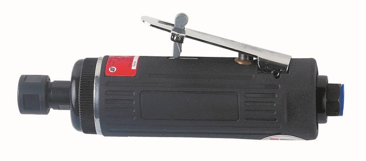 Meuleuse droite pneumatique avec régulateur incorporé, haute qualité professionnelle, outil pneumatique avec pince 6mm et échappement arrière, grand confort d'utilisation, 25 000 tour/min