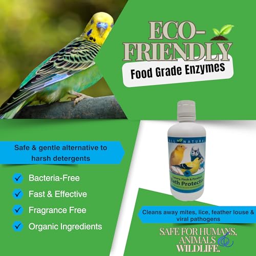 Image of Care Free Enzymes Canary, Finch & Parakeet Bath Protector, 16 oz, Gentle Bird Bath Additive for Pet Birds, Helps Keep Bath Water Clean, Supports Feather Care, Safe for Small Pet Birds