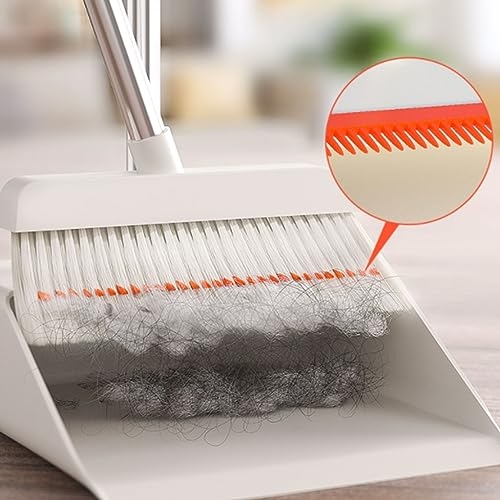 SMDLG Komfortabel Weißes Besen- und Kehrschaufel-Set, stehendes Reinigungsmittel, Kehrbesen mit Kehrschaufel, Kombi-Set Praktisch – Bild 5