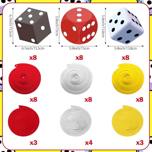 Image of 58PCS Casino Theme Hanging Swirls Decorations Casino Dice Hanging Swirls Supplies for Casino Theme Party Decorations Casino Night Party Decorations Poker Party Decor Game Night Decor(Red, White, Gray)