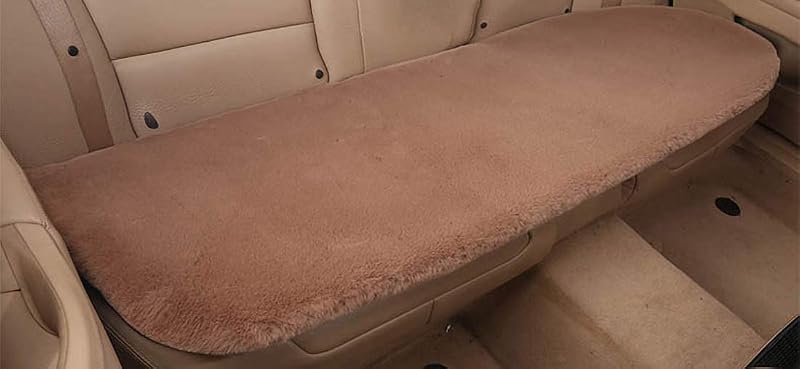 Almofada de banco traseiro automotivo acdiac em pelo sintético macio, espuma viscoelástica e base antiderrapante, cáqui, 1 unidade