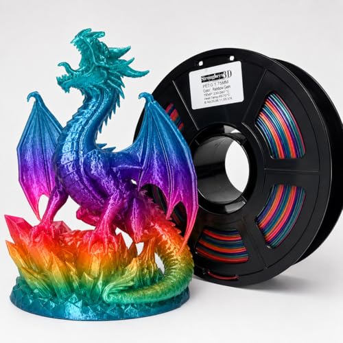Image of PETG 3D Printer Filament 1.75mm,Multi Color,Translucent Rainbow Gem, Fast Color Changing,1kg(2.2lbs) Accuracy + /-0.05mm