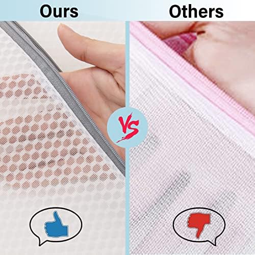 Delicates Wash Bags, GoFriend Mesh Laundry Bags Zippered Washing Machine Fine Mesh Bag for Delicates Blouse, Hosiery, T-shirt, Socks, Underwear, Bra, Lingerie Baby Clothes (3 SET)