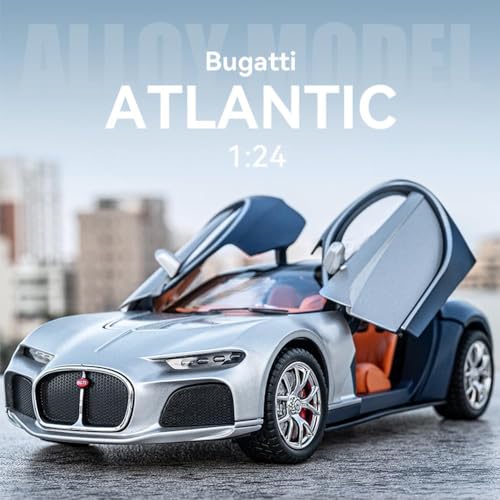 Image of Invite Enterprise 1:24 Bugatti Toy Car, Atlantic Alloy Die Cast Cars Model Car For Kids Birthday Christmas Party Gift, Pull Back Toy Cars With Sound And Light ?Colors As Per Stock?