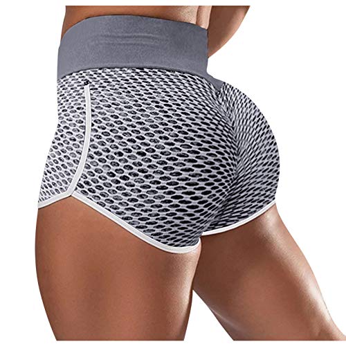 HNHN Mallas Cortas Mujer Deportes atléticos Polainas Pantalones Fitness Yoga Entrenamiento Correr Pantalones de Mujer Mallas Deporte Mujer Marca (Grey, S) Cover