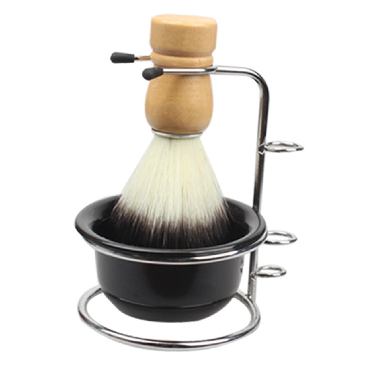 MERRYHAPY Shaving Kit with Soft Beard Brush Stainless Steel Soap Bowl and Brush Stand Traditional Shaving Accessories for Men