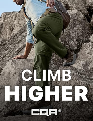Image of CQR Men's Convertible Cargo Tactical Pants, Water Resistant Outdoor Hiking Pants, Zip Off Lightweight Stretch Work Pants