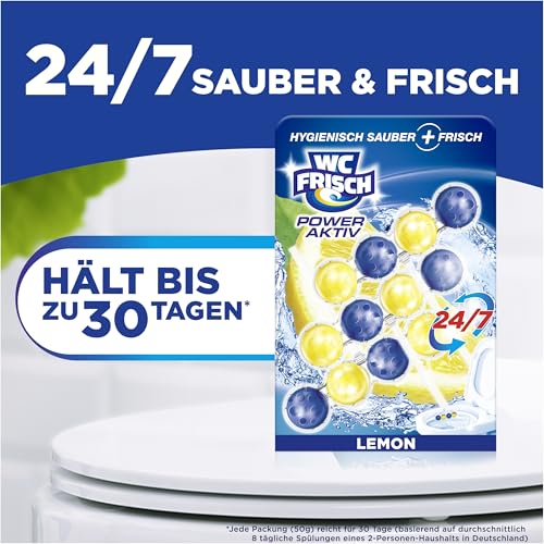 WC FRISCH Kraft Aktiv Duftspüler Lemon (150 g), WC Reiniger für Reinigung bei jeder Spülung, Duftsteine für langanhaltend frischen Duft, + 50% Anti-Kalk Effekt* 5