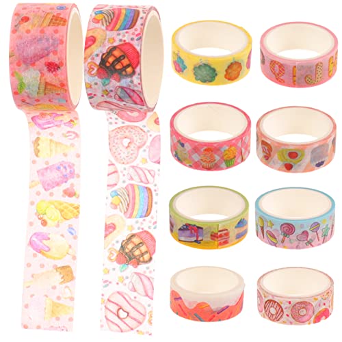 VILLCASE 10 Rollos De Pegatinas De Cinta Washi Con Forma De Donut Para Cinta De Pegatinas Para Planificador Pegatinas Para Scrapbooking Pegatinas Para Pegatinas De Libros