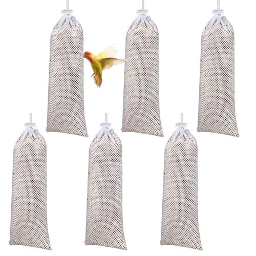 Finch Sock Feeder for Outdoor 6Pcs Finch Feeder for Wild Birds Garden Backyard Thistle Bird Feeder Easy-Fill Design for Bird Lovers and Nature Enthusiasts