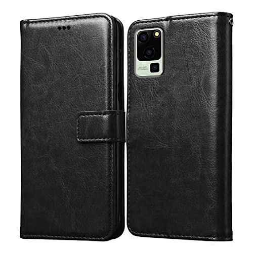 Image of Flip Cover Back Case for Lava Blaze 5G | Premium Leather Finish | Inbuilt Pockets & Stand | Flip Cover Back Case for Lava Blaze 5G (Black)