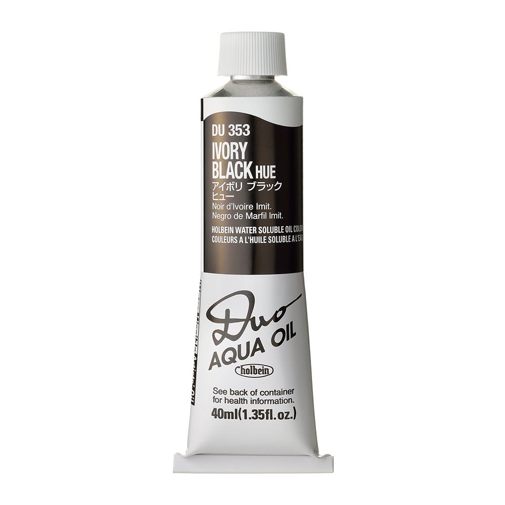 Holbein Duo Aqua Watermixable Oil Paint 40ml Ivory Black Hue For Artists