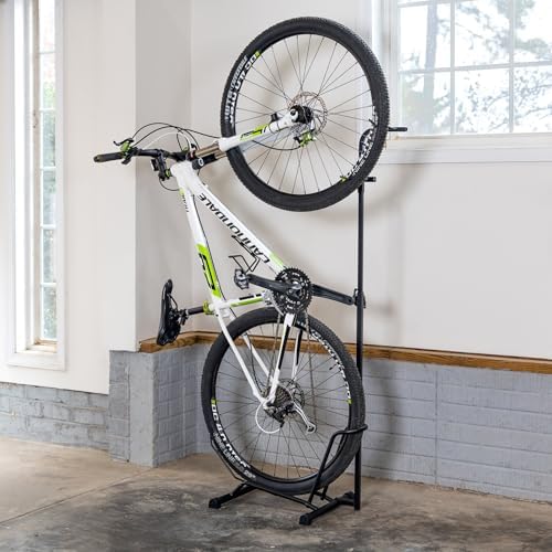 CycleStand Pro Vertical Bike Floor Stand, Indoor Bicycle Rack for Garage, Upright Bike Mount Storage, Holds MTB, Road, and Ebike Stand, Bike Parking Rack, Fits Tires up to 3.5″