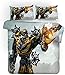 AZJMPKS Bumblebee - Juego de ropa de cama de Transformers, funda de edredón de microfibra, funda de almohada de algodón/Renforcé, funda de cama infantil (9,135 x 200 cm + 75 x 50 cm x 1)