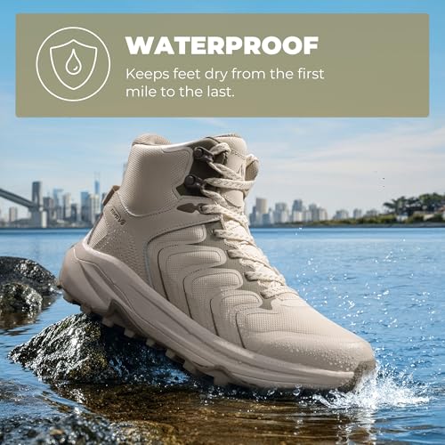 NORTIV 8 Women's Hiking Boots Waterproof with Arch Support Sneakers Walking Outdoor Comfortable Lightweight Boot Echo Mid4