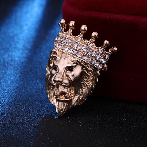 Image of Lion Vintage Men Brooch Pins for Suits Pin Women Brooch Pin Animal Lapel Pin Safety Pin Punk Suit Tie Pin Husband Boyfriend for Valentine's Day Anniversary Birthday Gifts