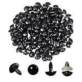 50PCS 18MM Solid Black Plastic Safety Doll Craft Eyes for Puppet Plush Animal and Kids Gift