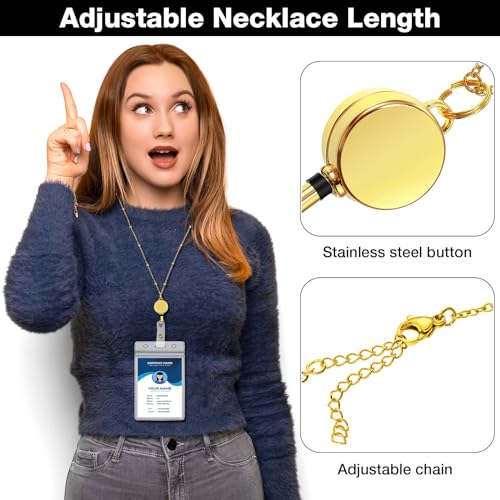 Bobine rétractable pour badge d'identification anti-perte en acier inoxydable