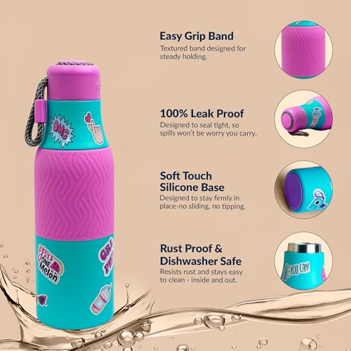 Image of Rabitat ZAPPY Insulated Water Bottle for School Kids 700ml | Steel Water Bottle for Kids | Kids Water Bottle | 1+1 Year Brand Warranty | Hot & Cold Upto 18 Hours | Aqua Star