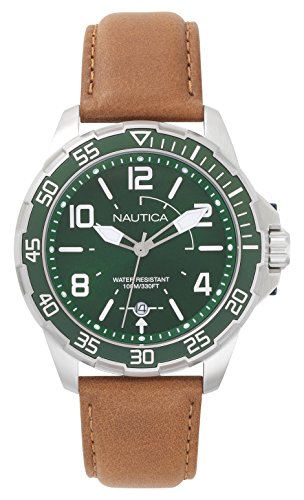 Nautica Reloj Analogico para Hombre de Cuarzo con Correa en Cuero NAPPLH001