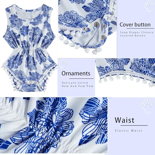 UNICOMIDEA Baby Girls Outfit Newborn Romper Jumpsuits Sleeveless One-Piece Clothes 0-24 Months Bodysuit with Headband4