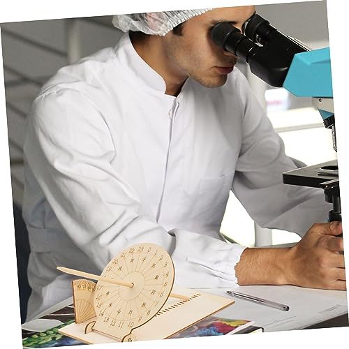 Reloj de sol de madera juguete didáctico diy experimentos científicos de ciencias 4
