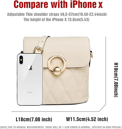 Miniatura 2 de LAORENTOU Bolso cruzado de cuero de vaca para mujer, bolso pequeño para teléfono, mini bolsas de hombro para mujer