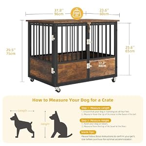 DWVO Dog Crate Furniture with Wheels, 38 Inch Dog Kennel Indoor Furniture End Table Dog Crate for Dogs, Farmhouse Decorative Wooden Dog Cage Table with Double-Doors, Chew-Resistant, Rustic Brown DWVO Dog Crate Furniture with Wheels 38 Inch Dog Kennel Indoor Furniture End Table Dog Crate for Dogs Farmhouse Decorative Wooden Dog Cage Table with Double Doors Chew Resistant Rustic Brown