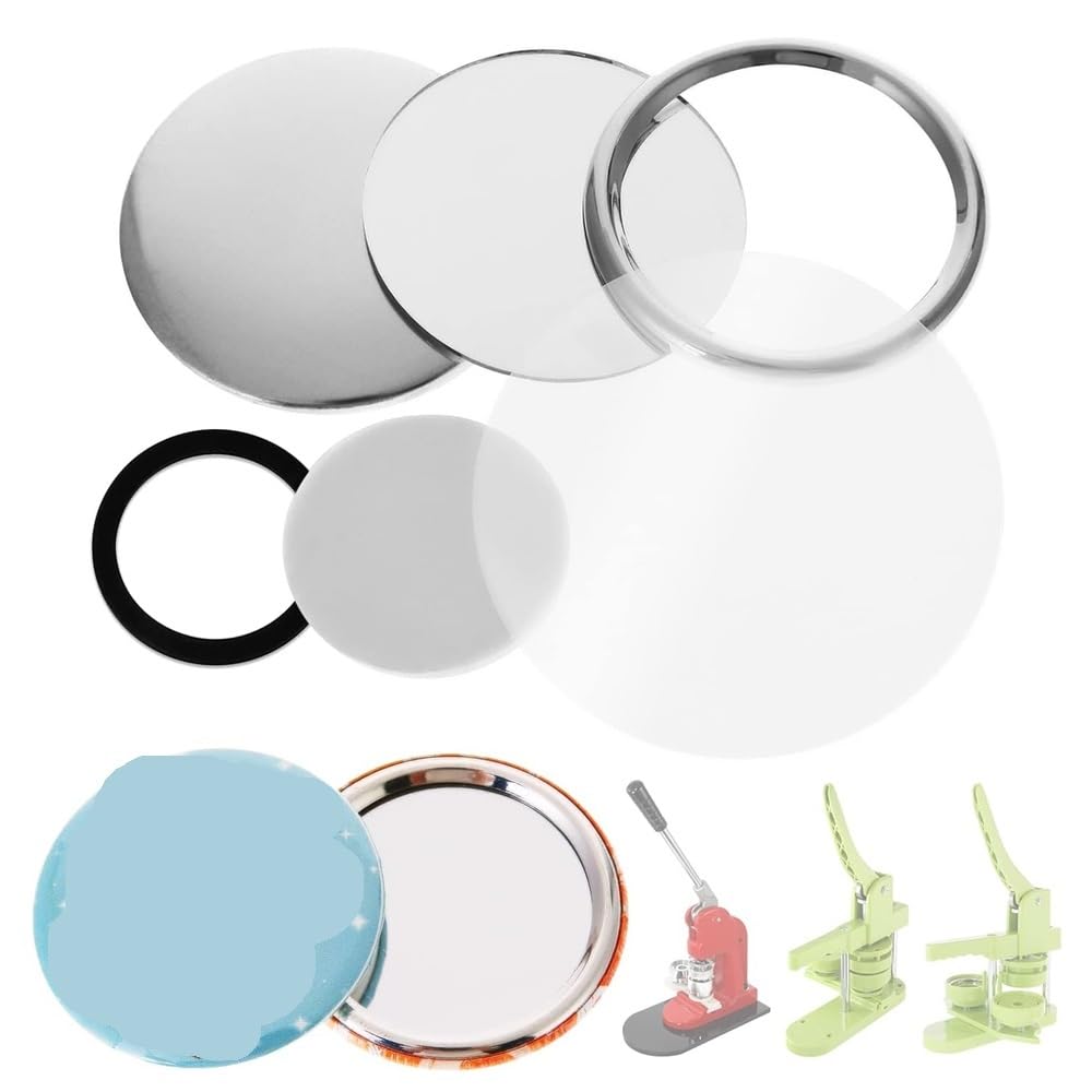 100 szt. Lustrzane plakietki do tworzenia guzików, 58MM puste kieszonkowe lustrzane plakietki