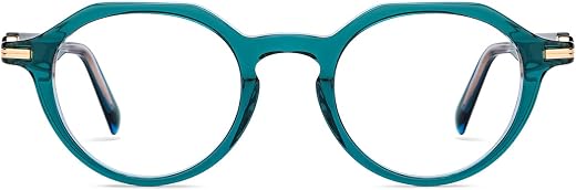 John Jacobs Masaba Collection | Blu Cut &amp; Antiglare Zero Power Computer Eyeglasses | Full Rim Round Shape | For Women | Wi...