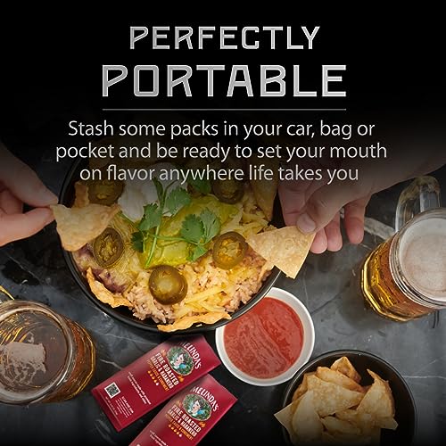 Image of Melinda's Fire Roasted Garlic & Habanero Hot Sauce Packets - 200 Count (.42 Oz Each) - Hot Sauce Packets Single Serve for Travel, Party, Business - Convenient Individual Condiment Packets in 8 Flavors