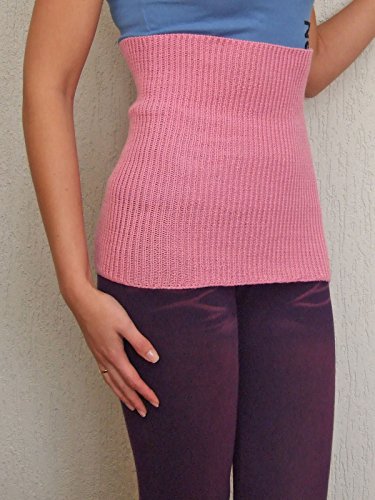 Tummy Band 100% Merino Wool Belly Kidney Waist Warmer Pregnant Women Knit Knitted (L, Pink) #TOP3