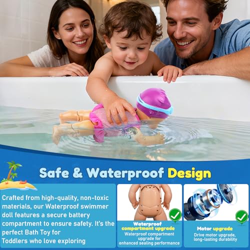 Muñeca eléctrica nadadora impermeable para bebé miniatura 3