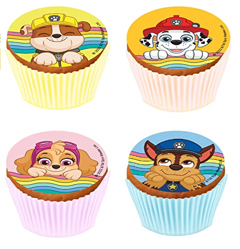 Kardasis Cupcake Toppers Muffin Dekoration Paw Patrol | Essbarer Aufleger für Torten und Kuchen | Tortendekoration für den Paw Patrol Themengeburtstag | 5,3cm + 12 Stücke