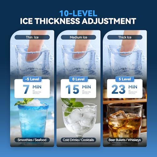 Image of Tehanld Commercial Ice Maker, 120LBS /24H Ice Maker for Home, Rest, Bar