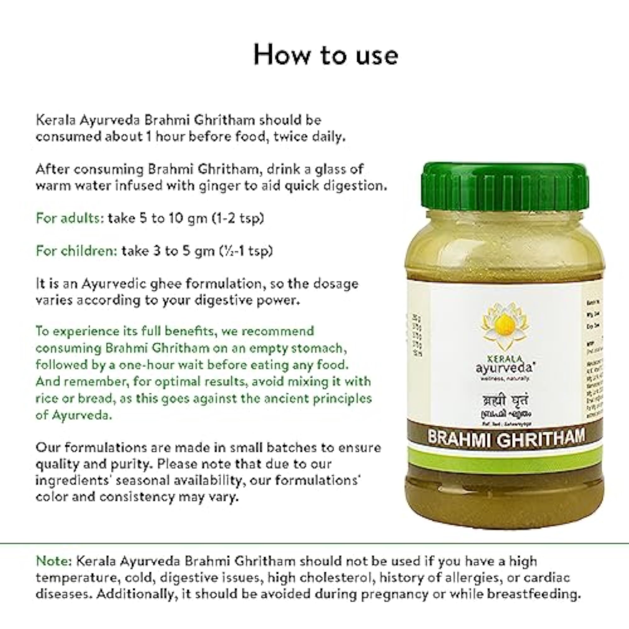 Kerala Ayurveda Brahmi Ghritham 150 ml
