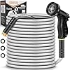 Garden Hose Metal 100FT, Stainless Steel Heavy Duty Water Hose With 10 Function Nozzle, No-Kink, Tough & Flexible, Sturdy and Lightweight, Rust Proof for Yard, Outdoor, RV